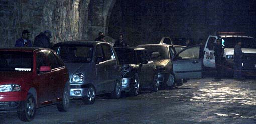 Dañados en la Calle Subterránea dos vehículos, anoche
