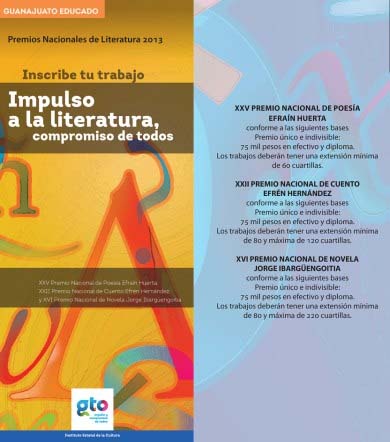 Cierra convocatoria de Premios Nacionales de Literatura 2013