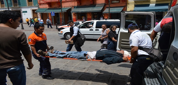 Se lesiona hombre con banqueta