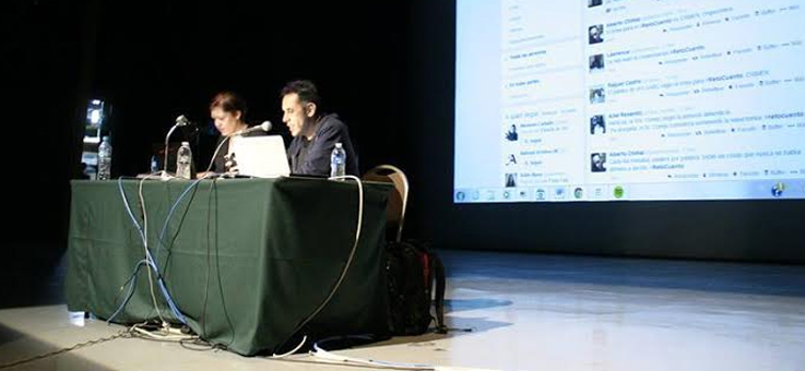 Escritura colectiva vía twitter en el 8° Aniversario dela Biblioteca CentralEstatal.