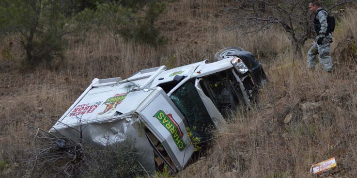 En La Concepción volcadura de camioneta