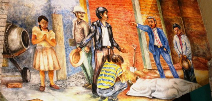 Inauguran en el Teatro Cervantes con el mural “Los Albañiles”