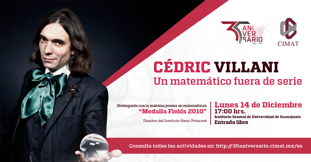 Cédric Villani ofrecerá charla gratuita en Guanajuato