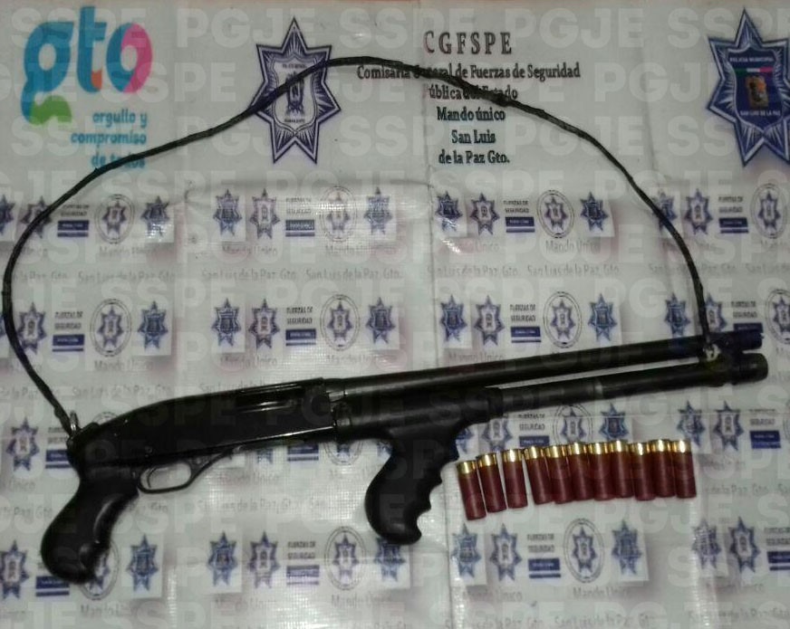 Agarran a cuatro con escopeta en San Luis de la Paz