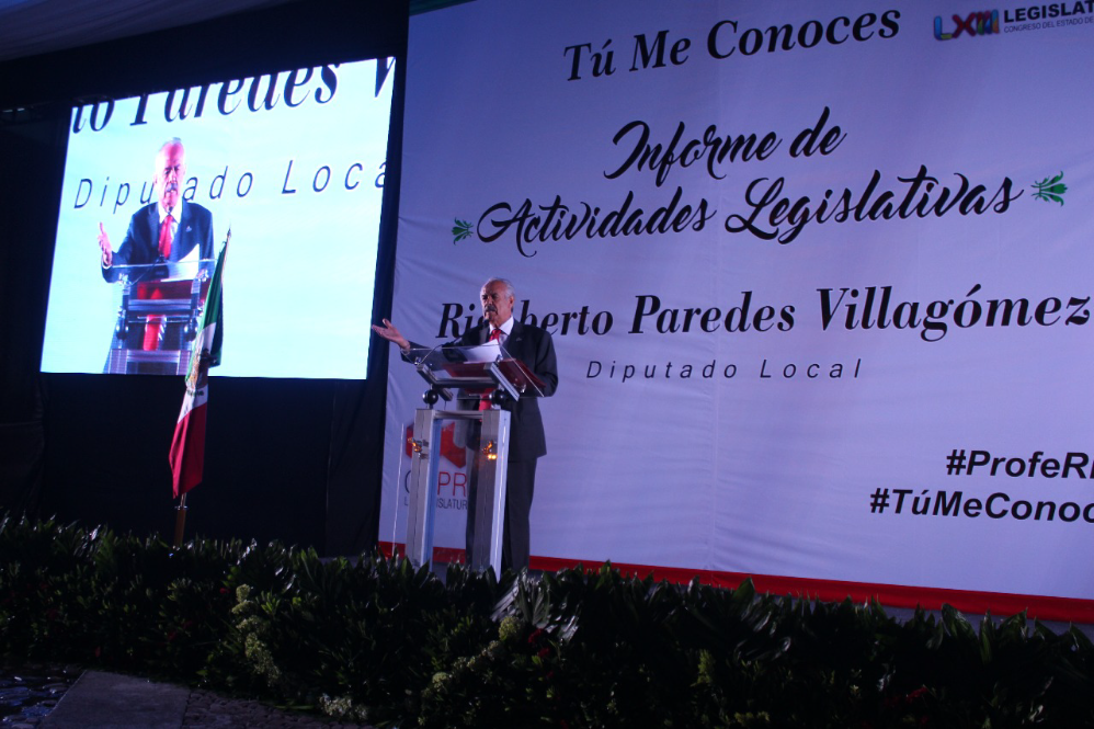 Rinde informe de actividades el diputado Rigoberto Paredes