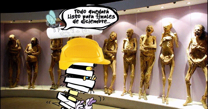 Momia trabajando…