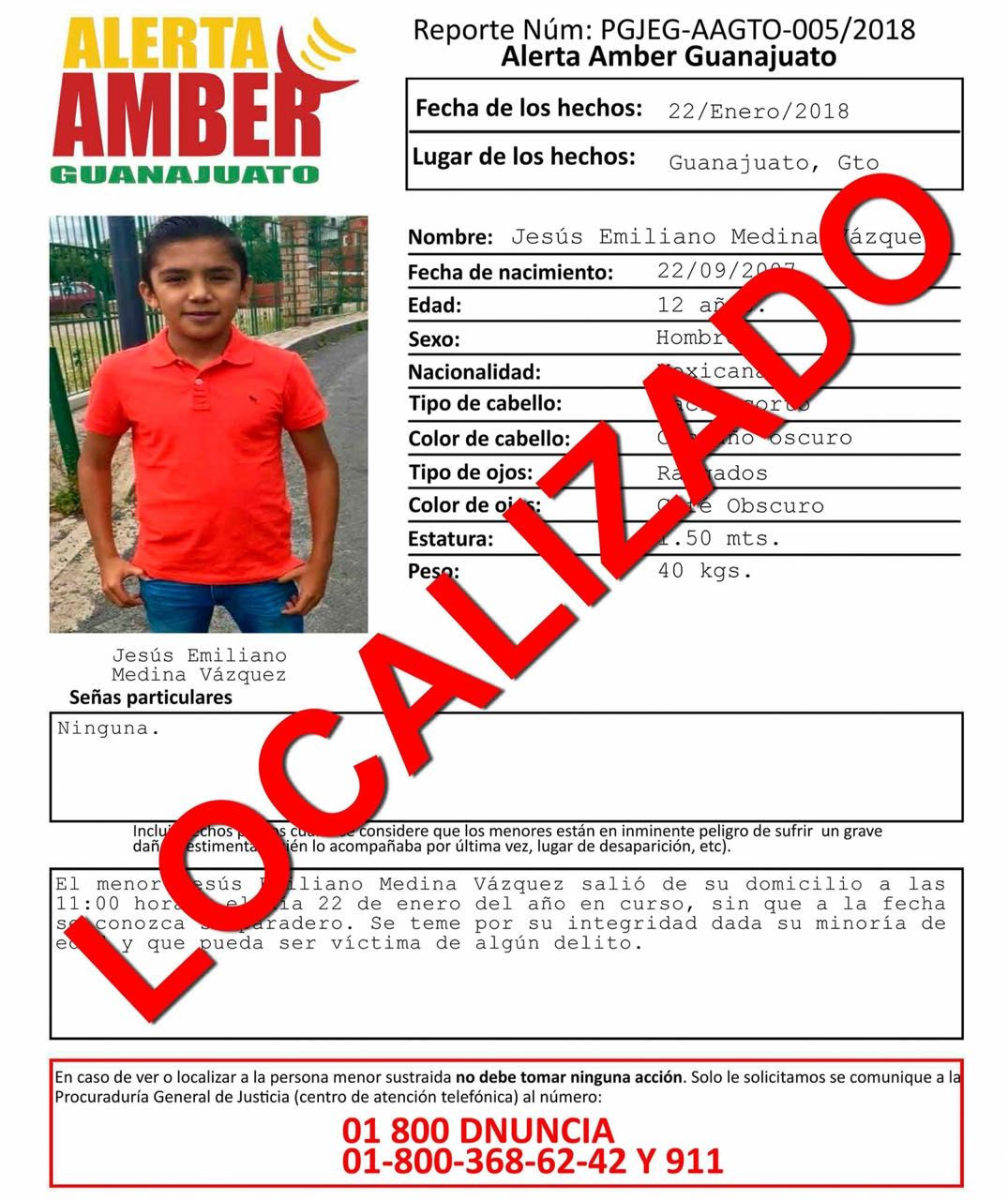 Localizan a menor desaparecido