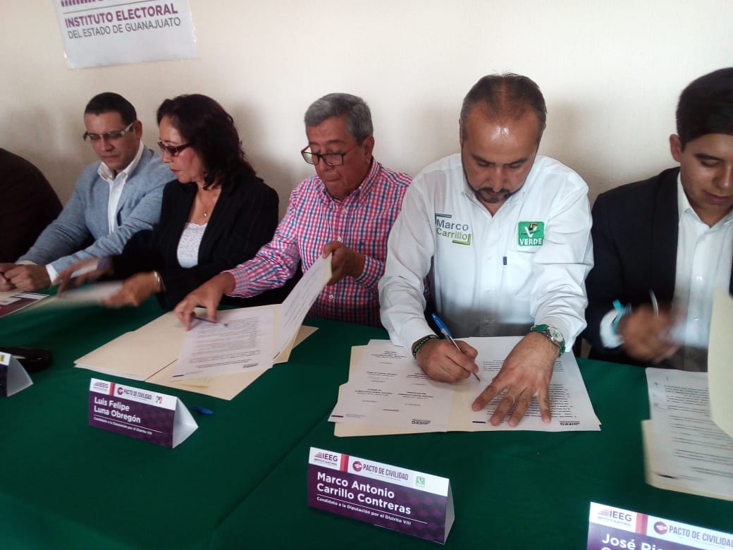 Candidatos del Partido Verde se suman al Pacto de Civilidad