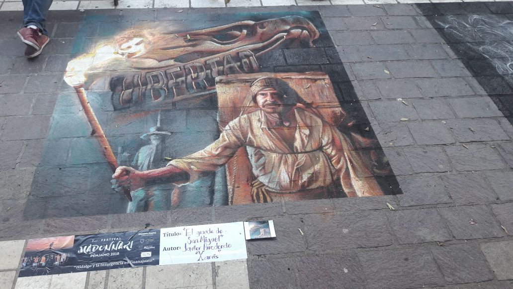 Plasman “Hidalgo y la Insurgencia en Gto” durante el Madonnari de Pénjamo