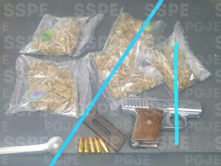Los detienen con arma y droga