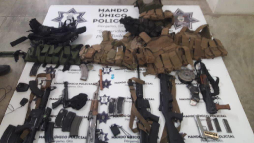 Aseguran gran arsenal en Pénjamo