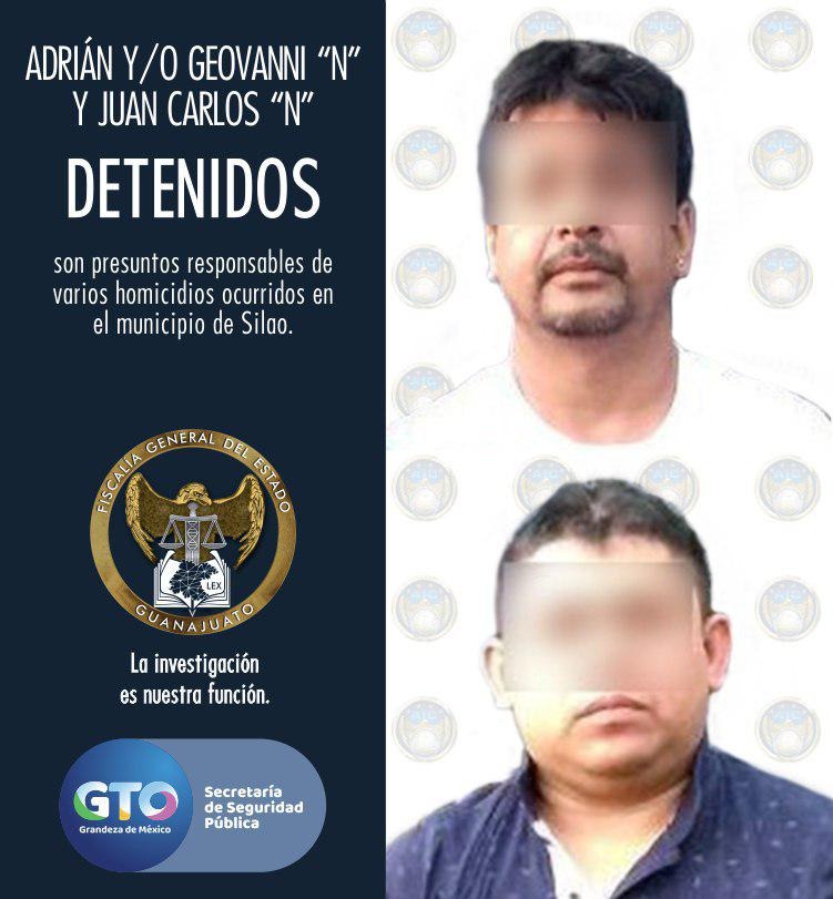 Dos presuntos miembros del crimen organizado fueron detenidos en Silao