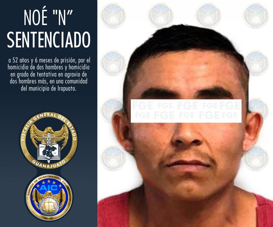 Sentencian a 52 años de prisión a homicida, atacante en festividad en Irapuato