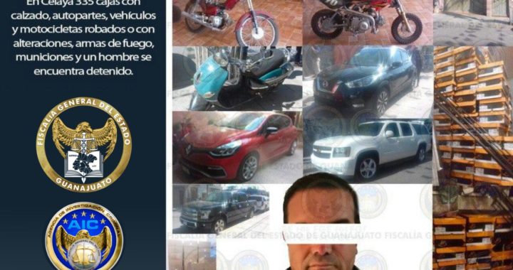 Aseguran mercancía, armas y vehículos robados