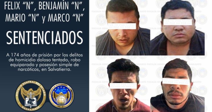 Sentencian con 174 años a quienes atacaron a agentes de investigación criminal