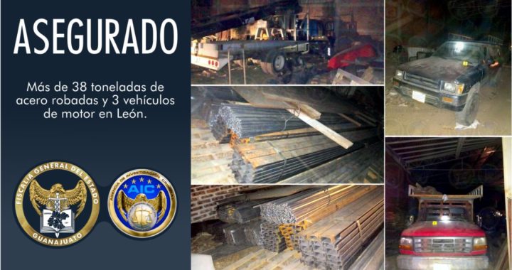 Recuperan toneladas de acero robado y vehículos en León