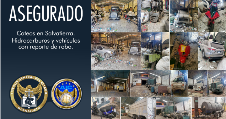 En cateo recuperan 14 vehículos robados y contenedores con combustible