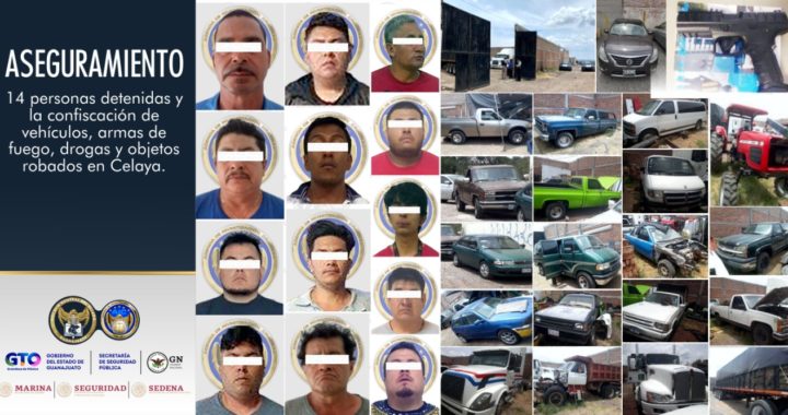 Cae líder de banda asalta-transporte y 13 cómplices en Celaya