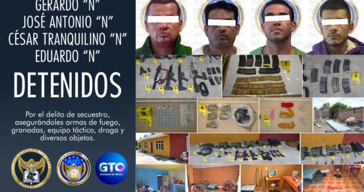 Grupo criminal es detenido con arsenal, explosivos y drogas