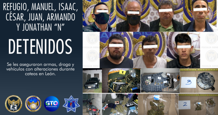 Detienen a 8 personas, entre ellas un menor de edad