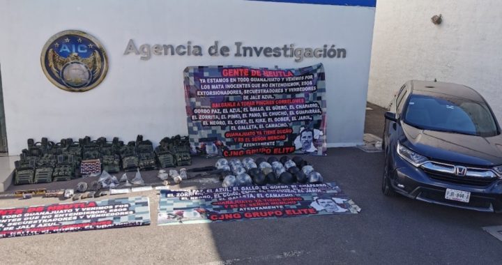 Aseguran fuerte arsenal de grupos criminal