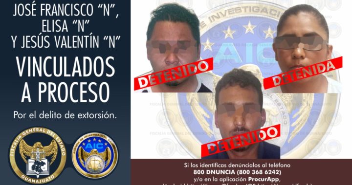 Detienen a tres extorsionadores