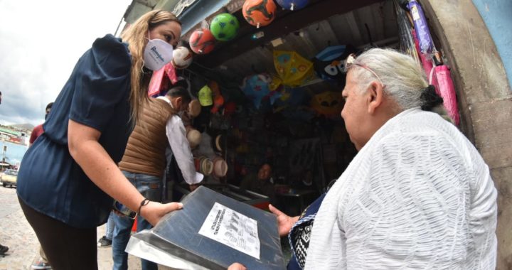Invierte presidencia 136 mil pesos en tapetes sanitizantes; entregan a los comercios