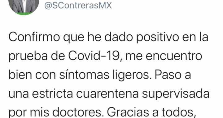 Se contagia de COVID-19 el líder del Verde en el estado, Sergio Contreras