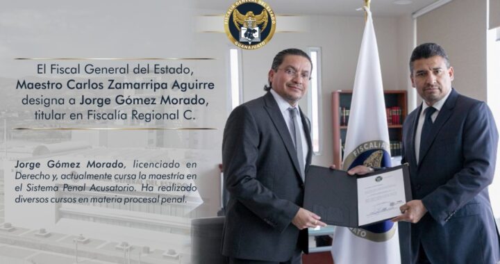 Designan a Jorge Gómez Morado como titular en Fiscalía Regional C