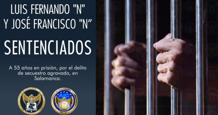 Sentencian a 55 años de prisión a secuestradores