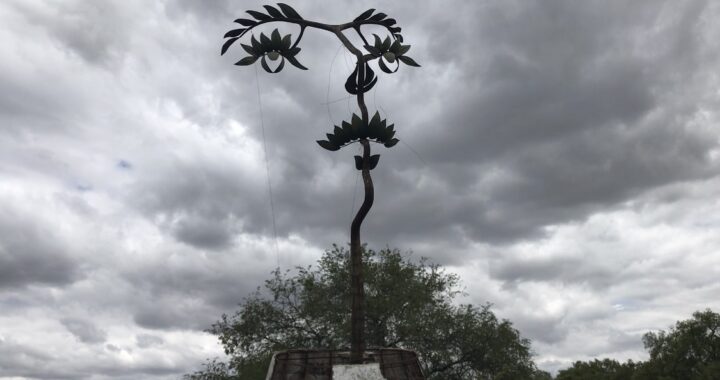 A punto de colapso la Mujer Árbol,  obra del artista celayense Octavio Ocampo