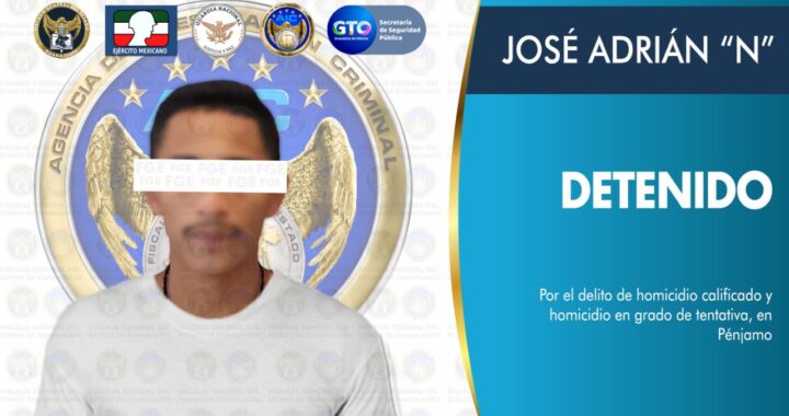 Detienen a José Adrián ‘N’, presunto homicida y generador de violencia