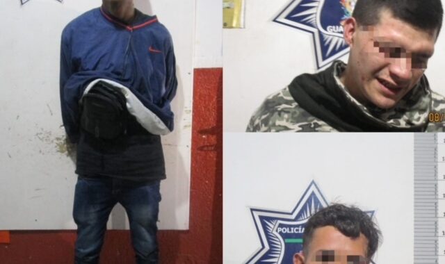 Detienen a tres con réplicas de armas de fuego
