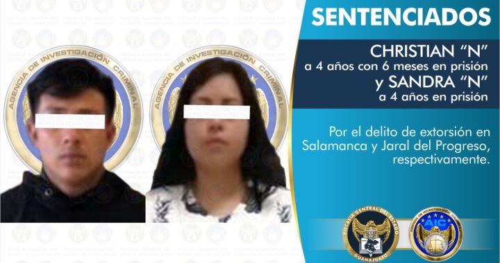 Sentencian a prisión a dos extorsionadores
