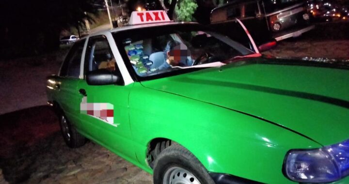 Detienen a cuatro en taxi con droga