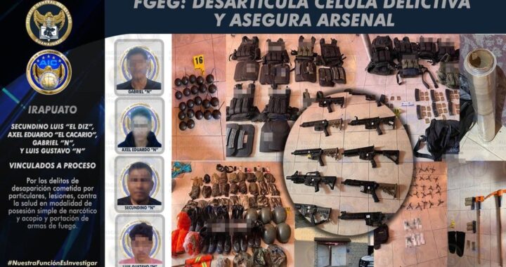 Capturan a 4 hombres, y decomisan material bélico y droga