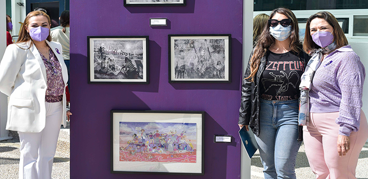 Alumnas UG plasman su talento artístico “Movimientos sociales de las mujeres, de las olas al tsunami”
