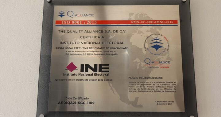 Módulos de atención del INE Guanajuato se certifican en calidad