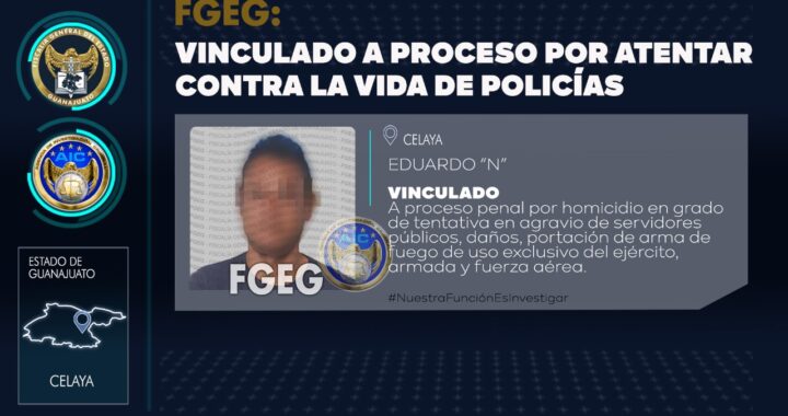 En prisión sujeto que disparó contra policías preventivos en Celaya