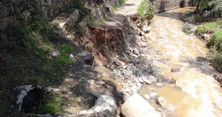 Un día después de autorización del INAH, se cayó el antiguo camino a Marfil