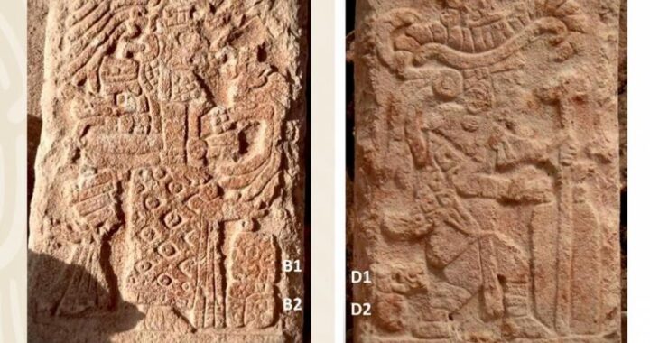 El INAH descubre una estela maya dual en la Zona Arqueológica de Uxmal, Yucatán