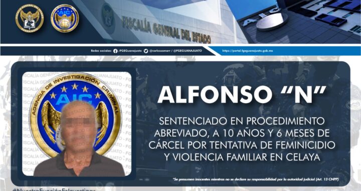 Golpeador de mujeres es sentenciado a 10 años y 6 meses de cárcel