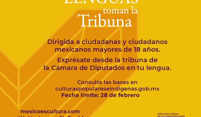 Se convoca a mujeres y hombres hablantes de lenguas indígenas a participar en “Las lenguas toman la tribuna”