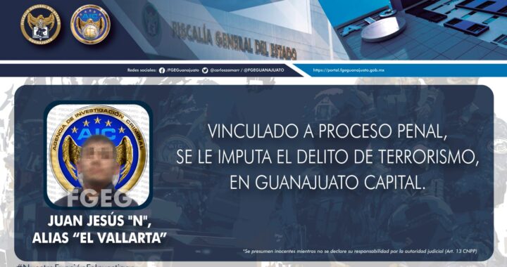 Detienen a hombre acusado de terrorismo en Guanajuato capital 