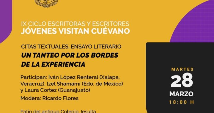 Alistan IX edición del ciclo Jóvenes escritores Visitan Cuevano en la FILUG