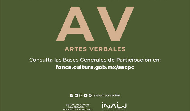 Abren el Sistema de Apoyos a la Creación y el Inali la convocatoria Artes Verbales 2023