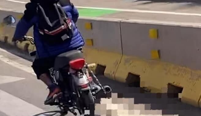 Buscan a motociclista responsable de arrastrar a un perrito en Guanajuato