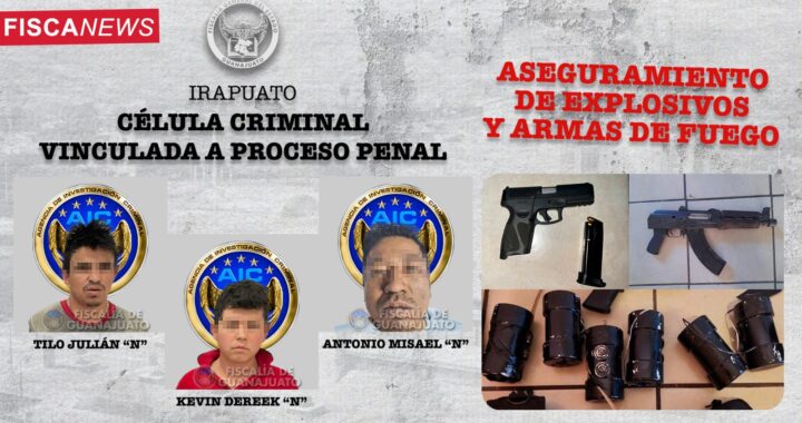 Detienen a presuntos integrantes de grupo criminal con explosivos y armas de fuego
