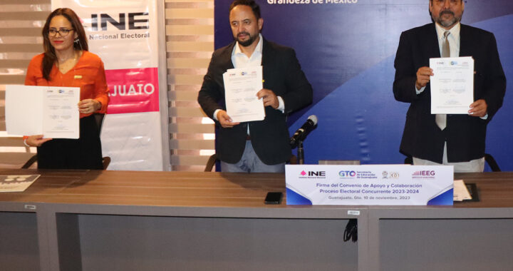Firman INE, IEEG y SEG convenio de colaboración por el proceso electoral  