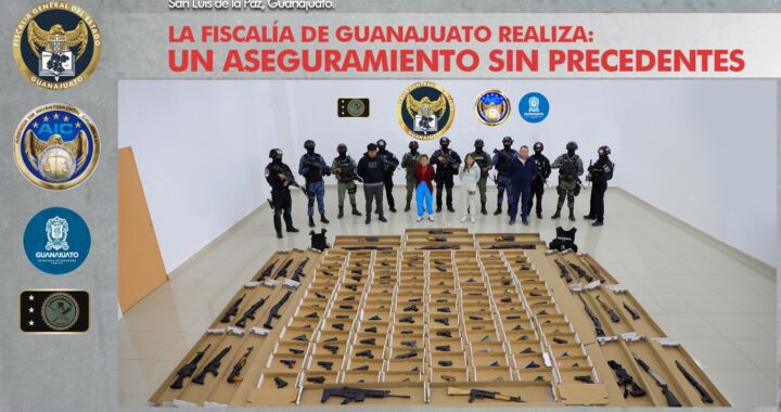 Aseguran 143 armas de fuego y detienen a 4